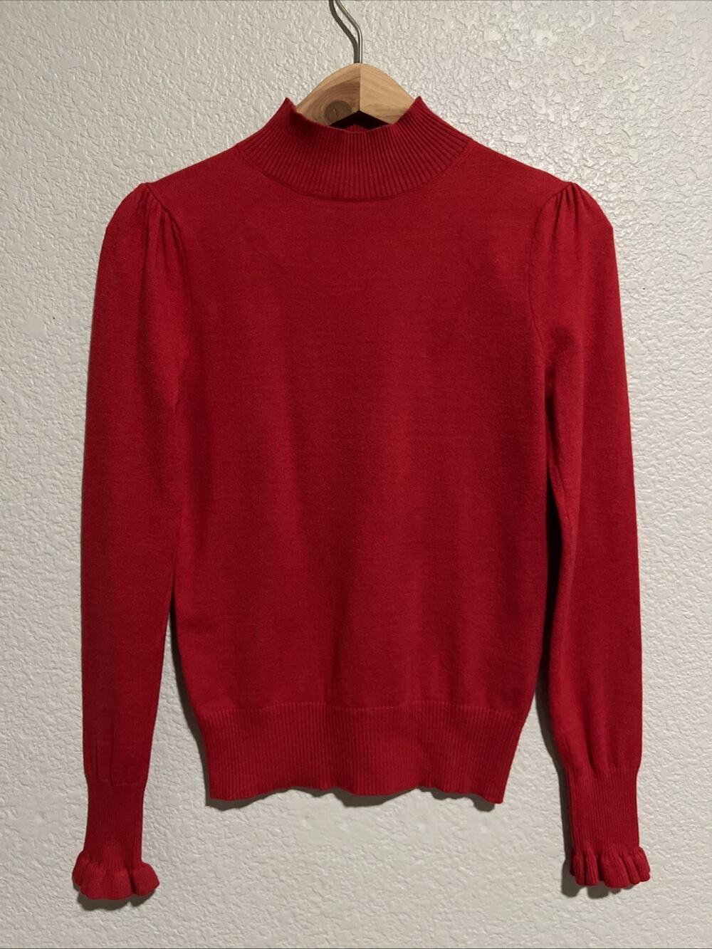 Chelsea Violet Sweater Top Preppy Old Money Academia Puff Sleeve Mockneck Luxury
